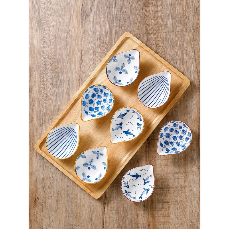 Ceramic Trinket Dish - 4pcs Ceramic Plate Japanese Style Household