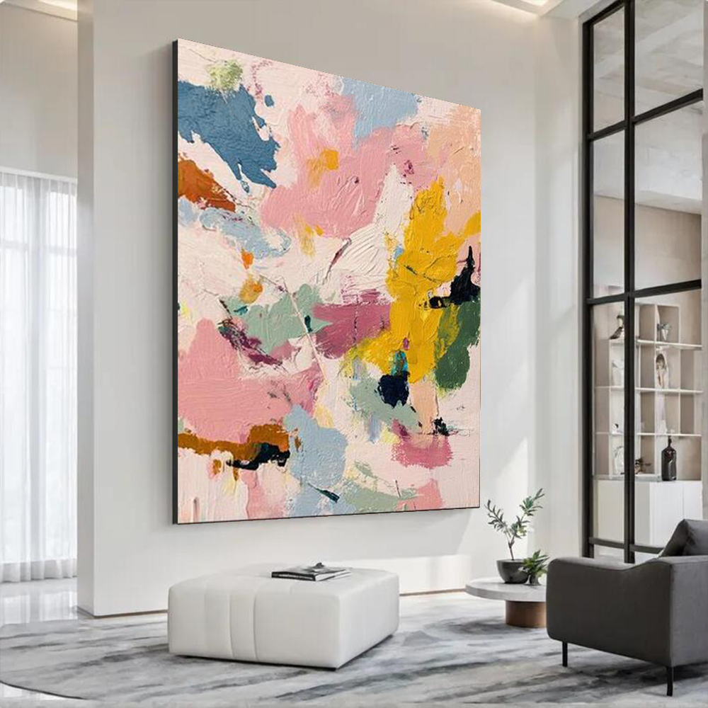 Abstract Oil Painting - Modern Handmade Abstract Oil Painting on