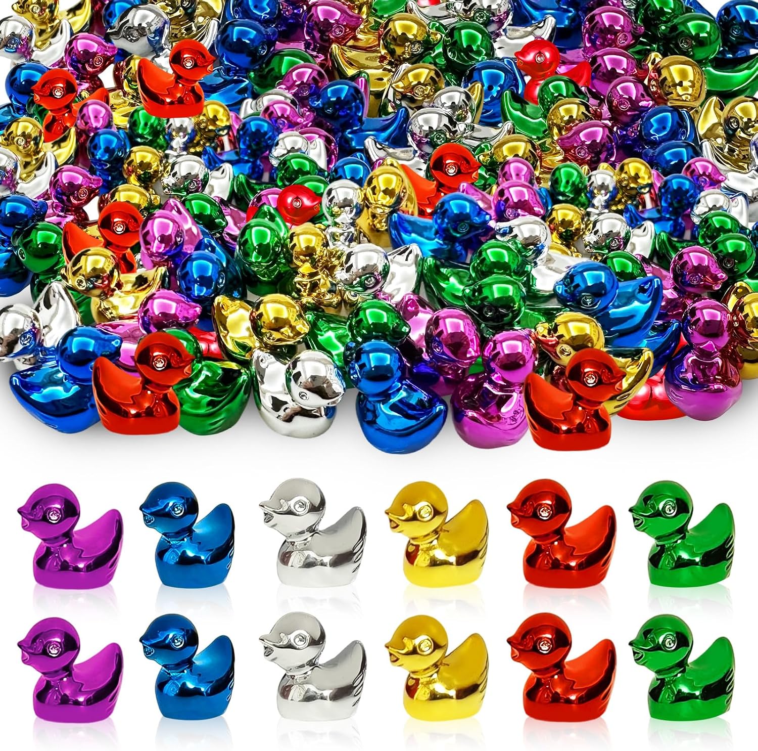 Home Decor Duck - 40pcs Mini Colorful Electroplate Ducks Miniatures
