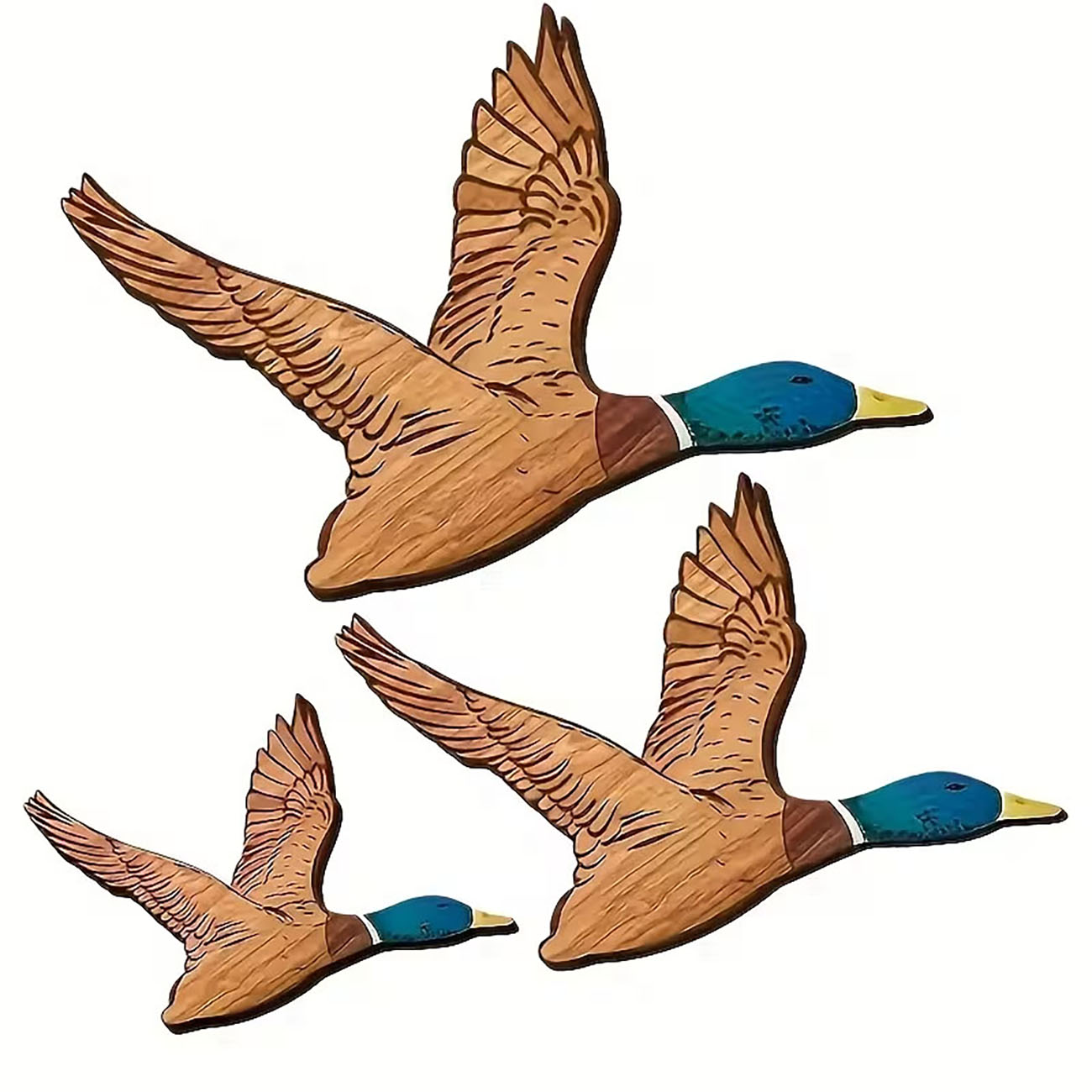 3Pcs Flying Mallard Duck Woode - огляд і ціна Home Decor Duck