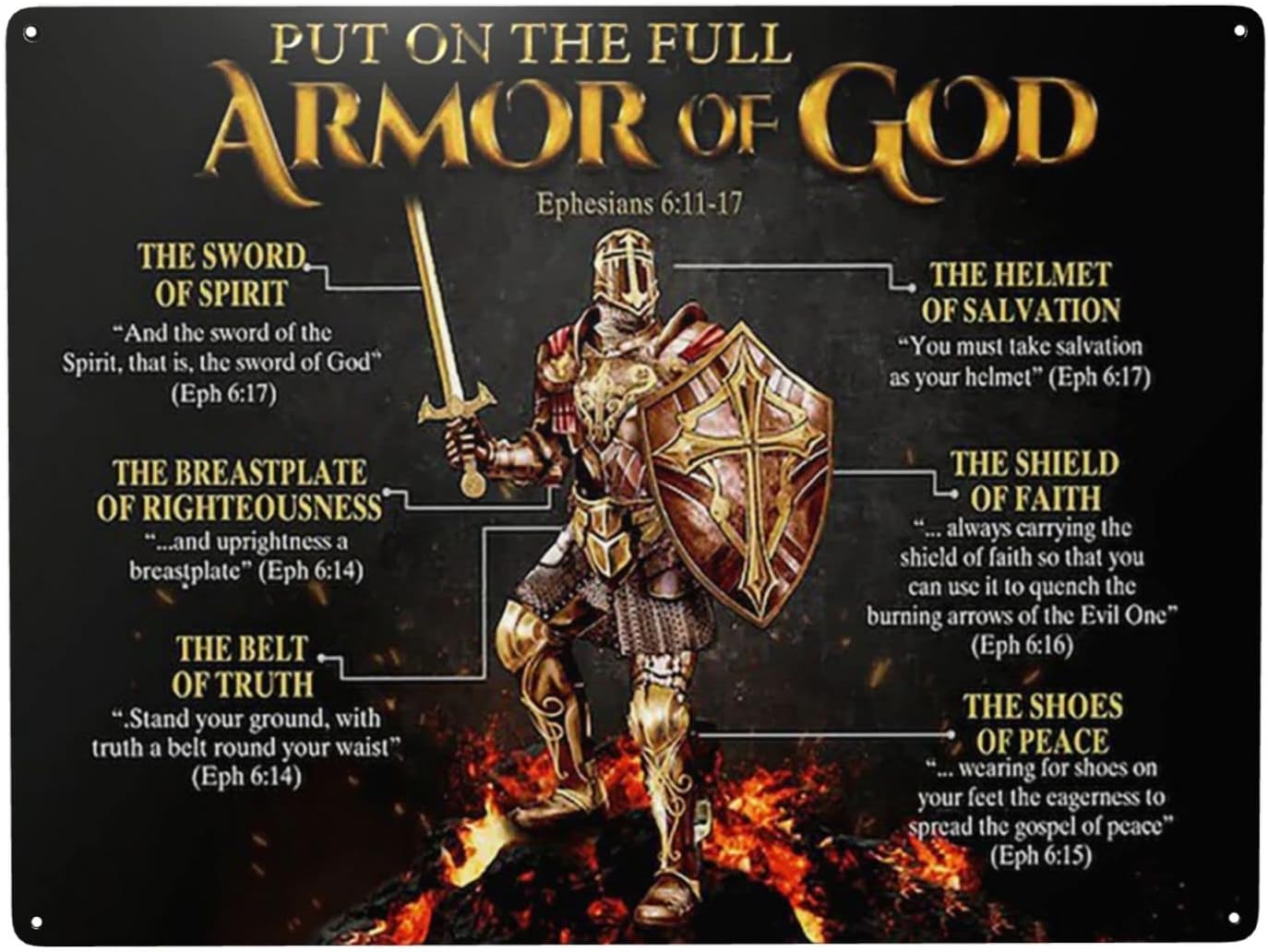 1p,WZVZGZ ARMOR OF GOD Tin gol - огляд і ціна X Home Decor