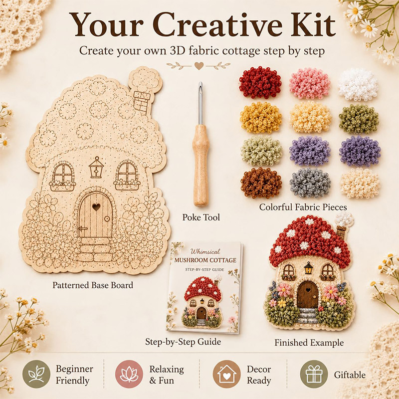 3D Mushroom House Poke Art DIY - огляд і ціна Home Decor Handmade