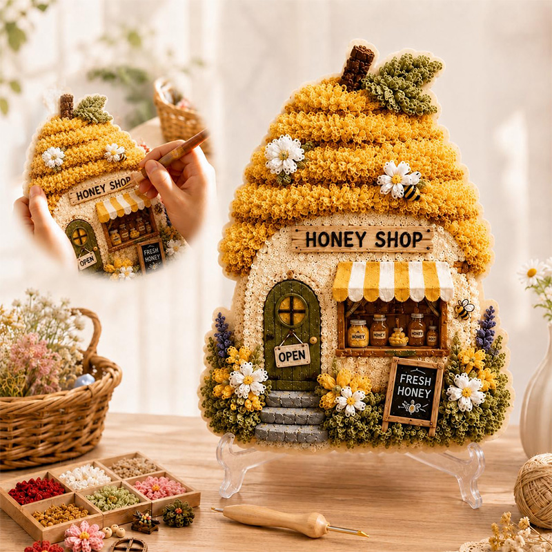 3D Mushroom House Poke Art DIY - огляд і ціна Home Decor Handmade