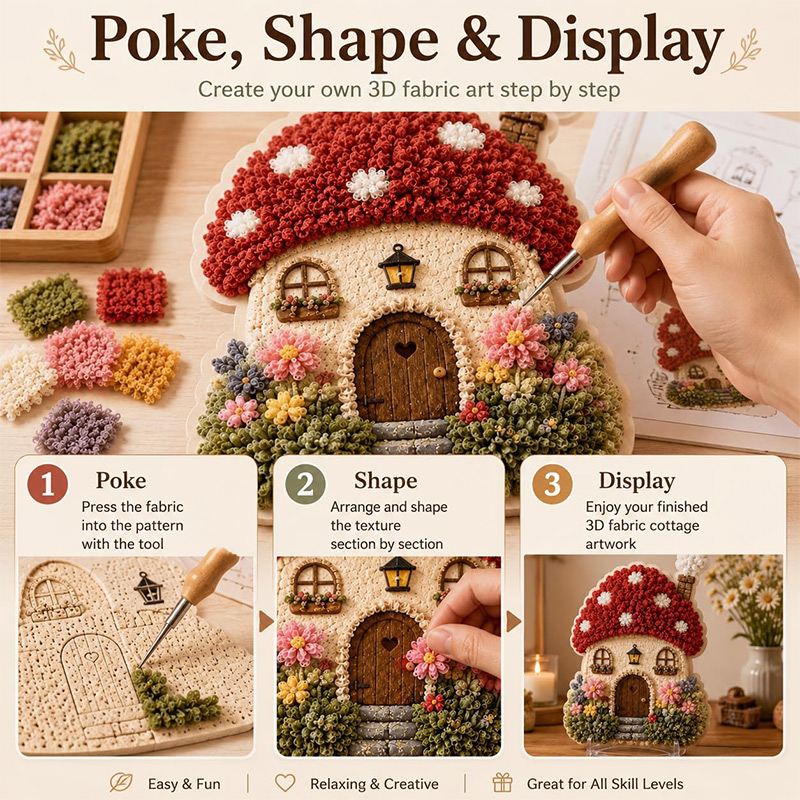 3D Mushroom House Poke Art DIY - огляд і ціна Home Decor Handmade