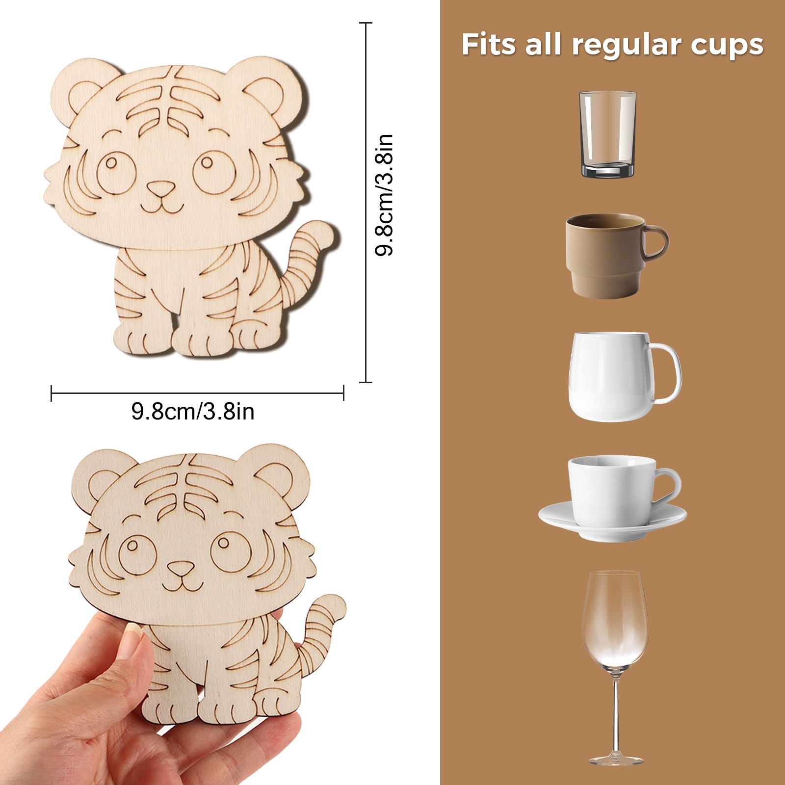 10 Pcs/set Tiger Animal Unfini - огляд і ціна Home Decor Handmade