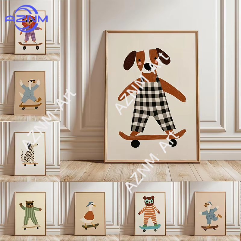 1PC Funny Animal Skateboarding - огляд і ціна Home Decor Duck