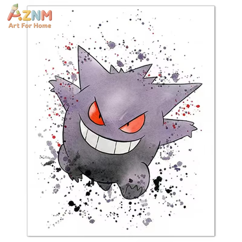 1PC ，Anime Pokemon Canvas Pain - огляд і ціна Abstract Oil Painting